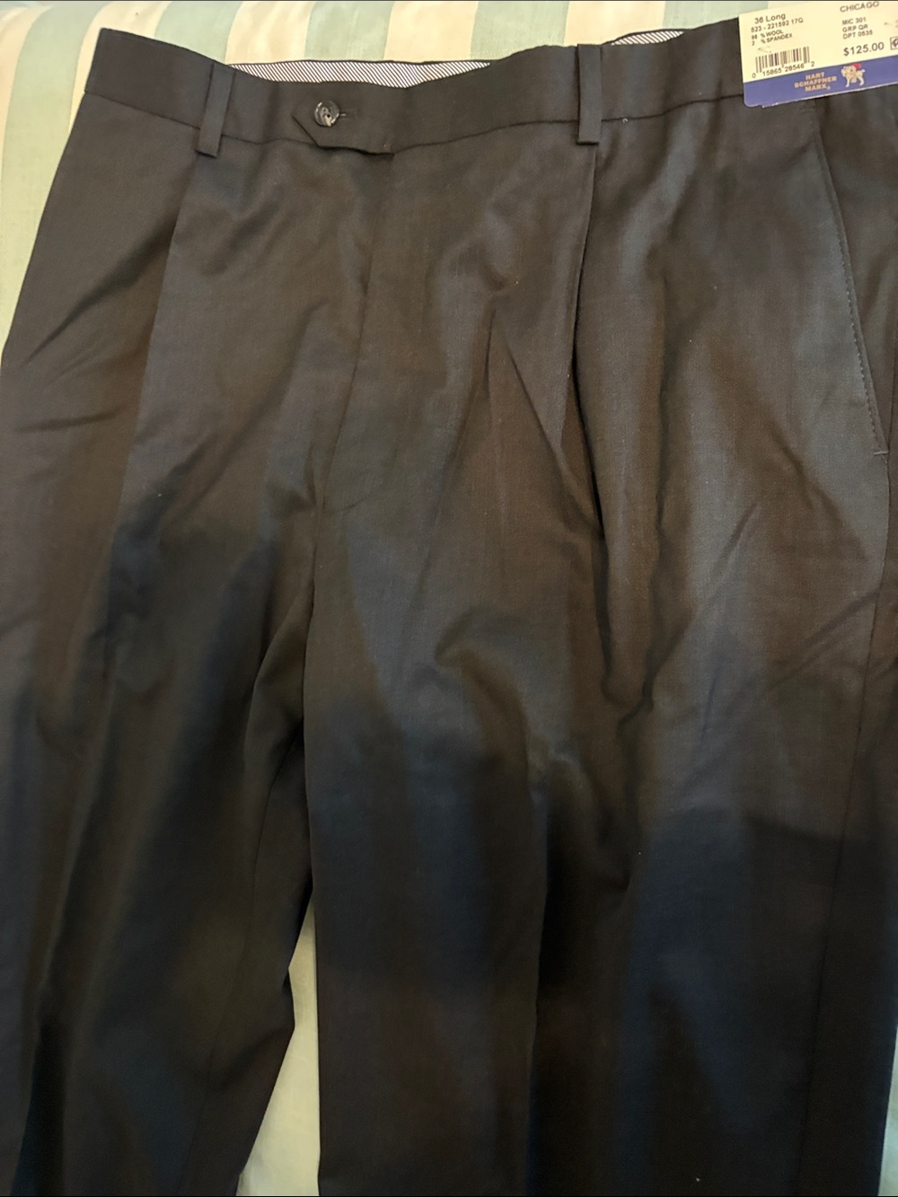 Men's Black Dress Pants - Classic Pleated Trousers36x38